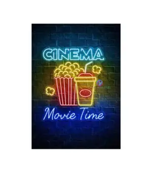 MOVIE TIME - PLACA DECORATIVA LAMINADA - 19x28cm