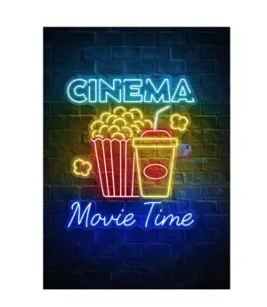 MOVIE TIME - PLACA DECORATIVA LAMINADA - 19x28cm