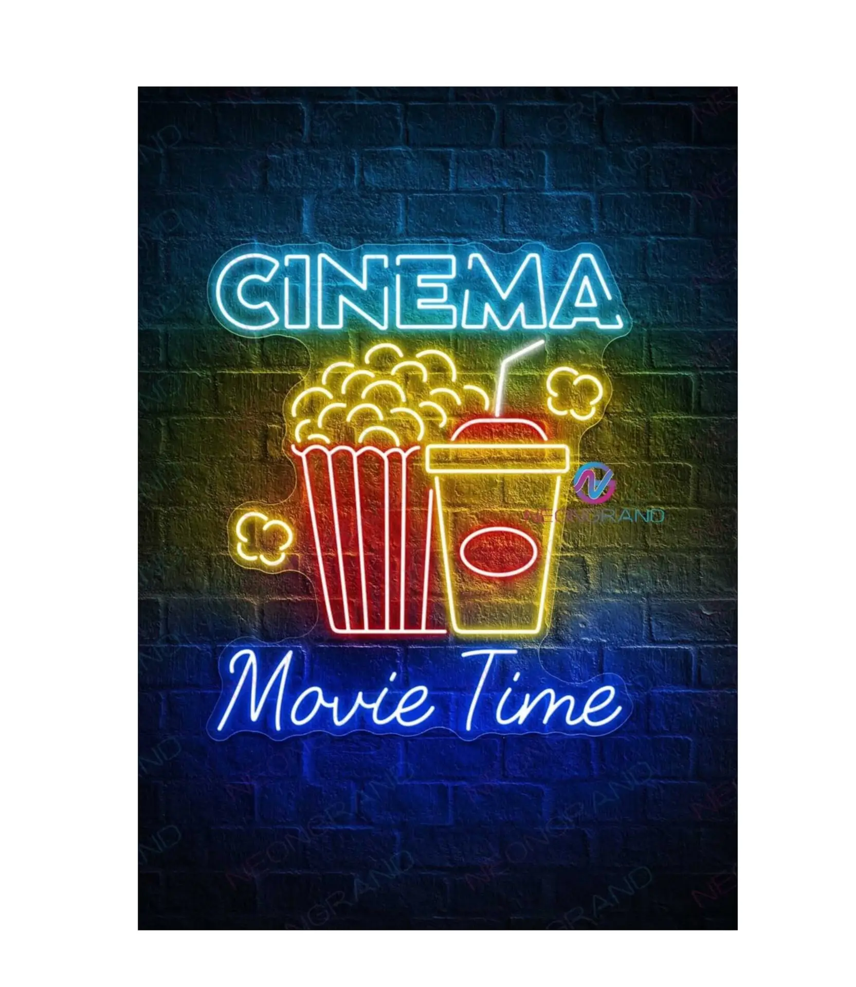 MOVIE TIME - PLACA DECORATIVA LAMINADA - 19x28cm