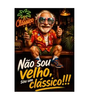 SOU UM CLÁSSICO - PLACA DECORATIVA LAMINADA - 19x28cm