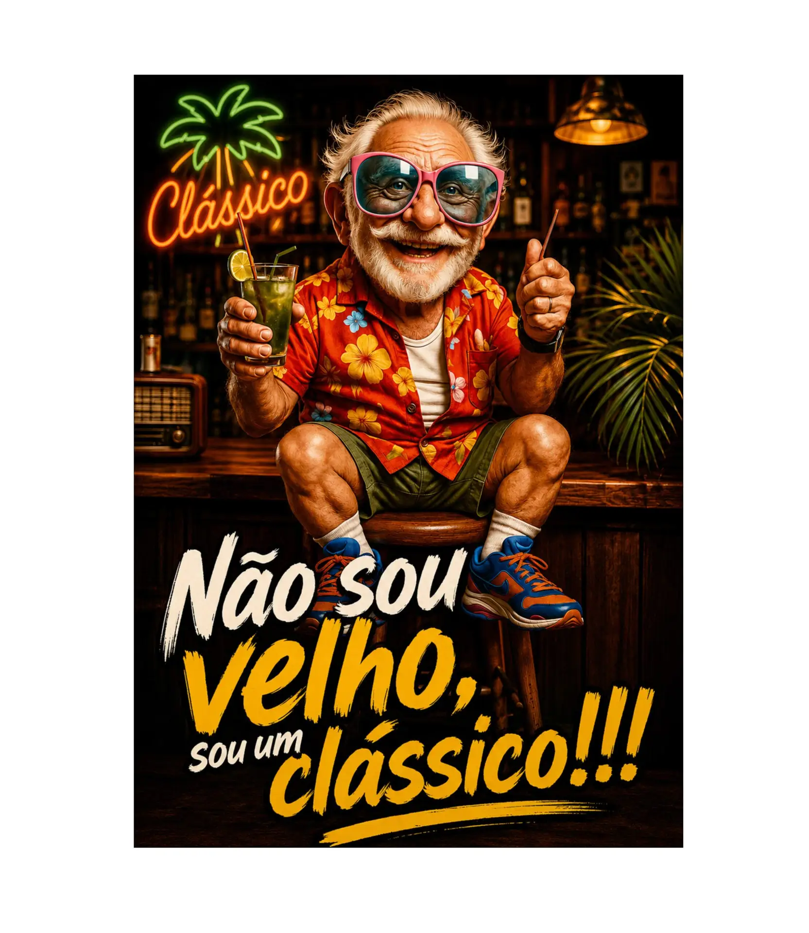 SOU UM CLÁSSICO - PLACA DECORATIVA LAMINADA - 19x28cm