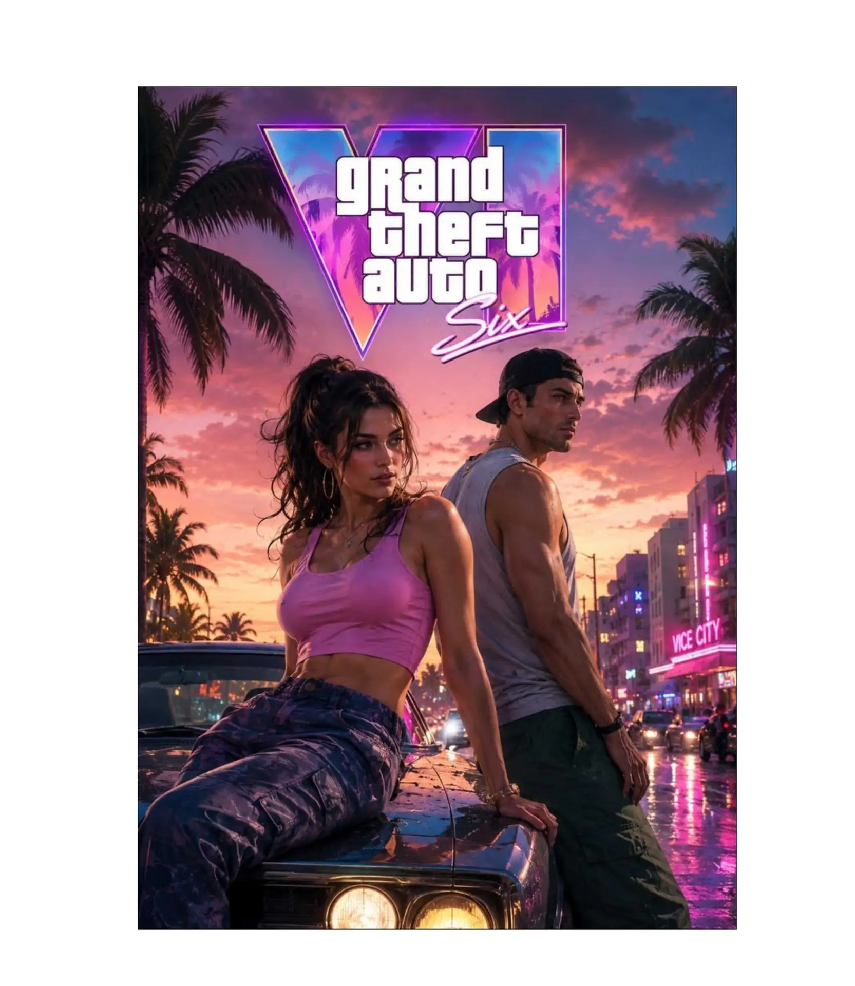 GTA 6 - PLACA DECORATIVA LAMINADA - 19x28cm